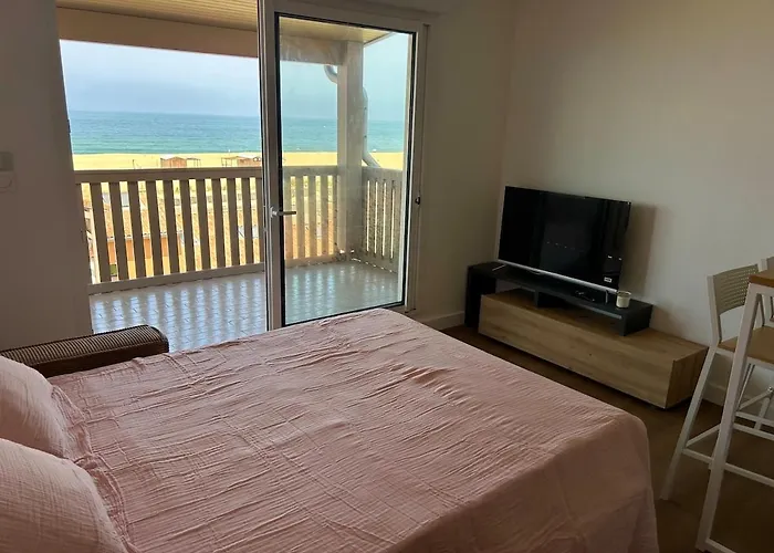 Capbreton-vue Mer-couple-enfant * Capbreton
